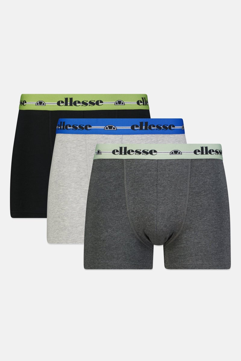 Ellesse Men 3 Pieces Brand Logo Trunks, Multicolor - Image 1
